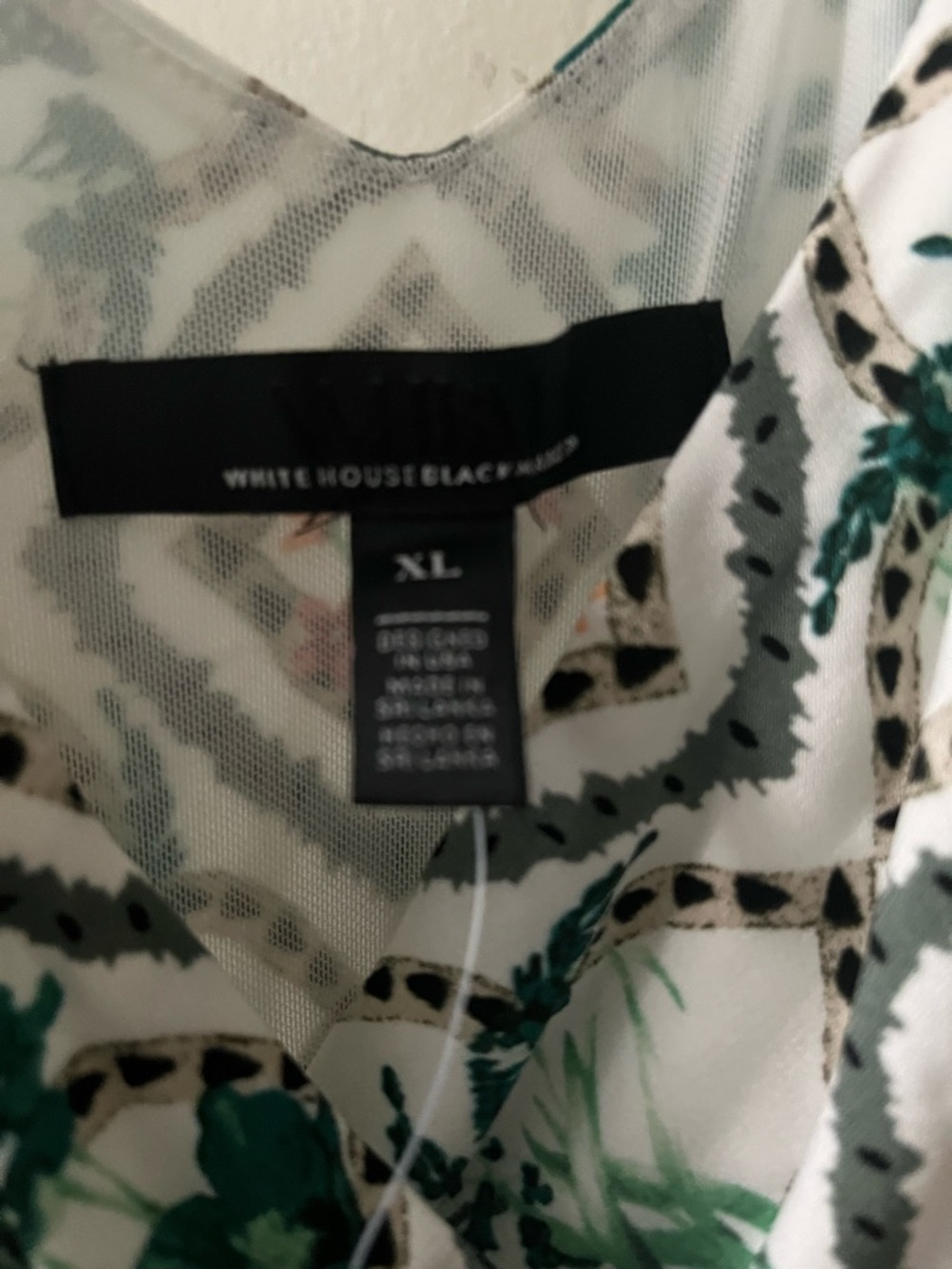 White House Black Market Peach & Green Floral Print Maxi Dress size XL - Picture 9 of 11